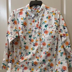 Croft & Barrow Women's White / Floral size 2x button down
